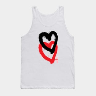 Hydrus Double Heart Graffiti Tank Top